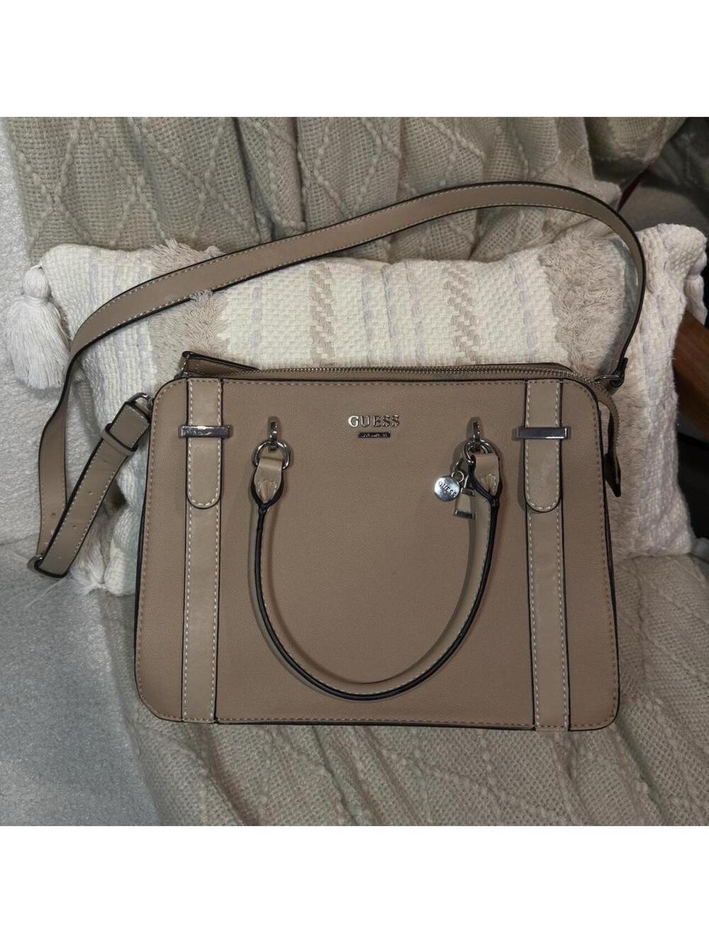 Guess tan crossbody bag with adjustable strap ๐
